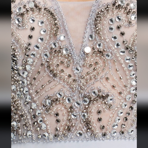 Aqua Womens Lavander-Silver Formal Dress - Picture 3 of 8